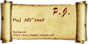 Puj József névjegykártya